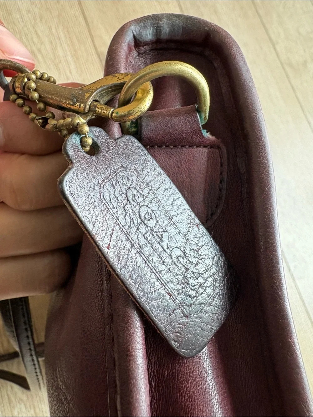 Vintage Coach Rare NYC Burgundy Zippered Clutch